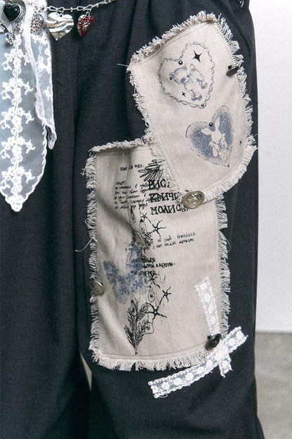 Vintage Lace Patchwork Pants