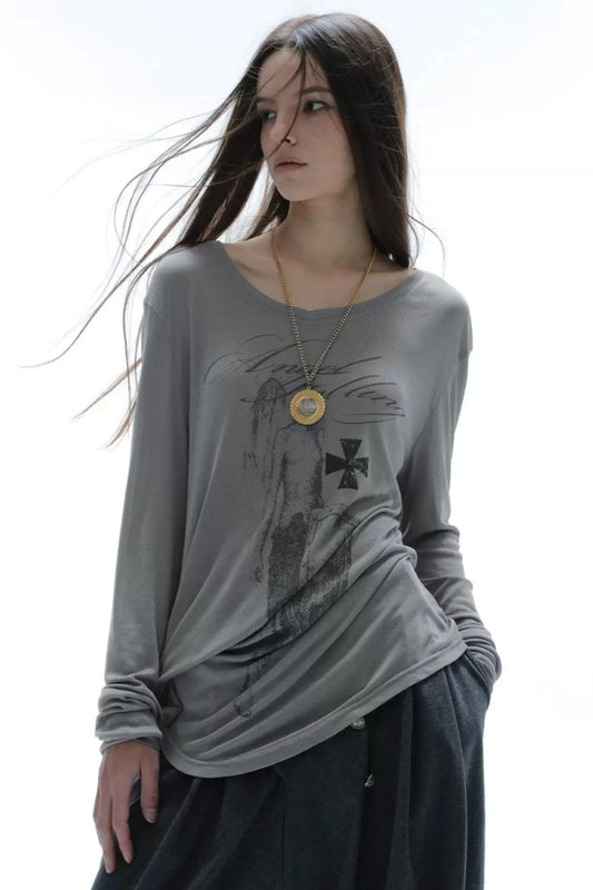 Punk Asymmetrical Long Sleeve Tee