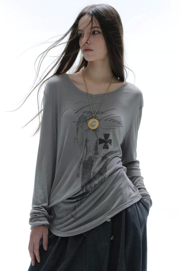 Punk Asymmetrical Long Sleeve Tee