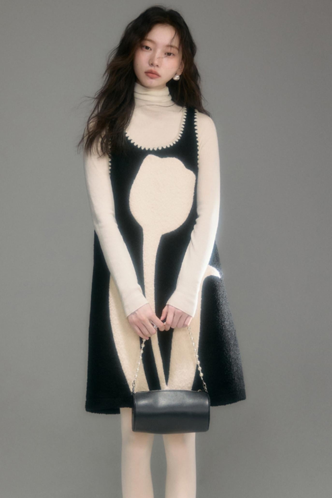 Little Tulip Flower Woolen Vest Dress