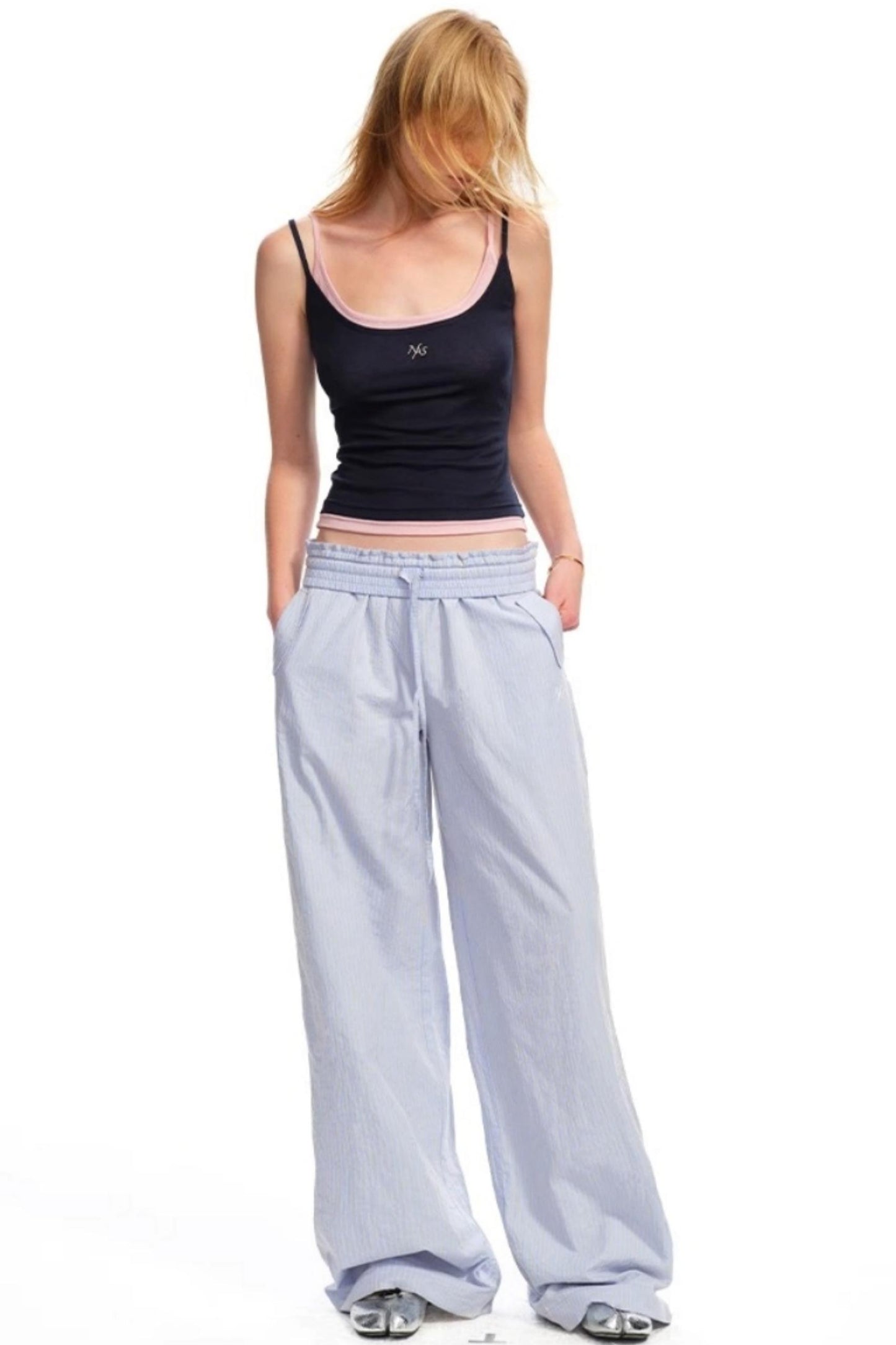 Striped Wide-Leg Pants