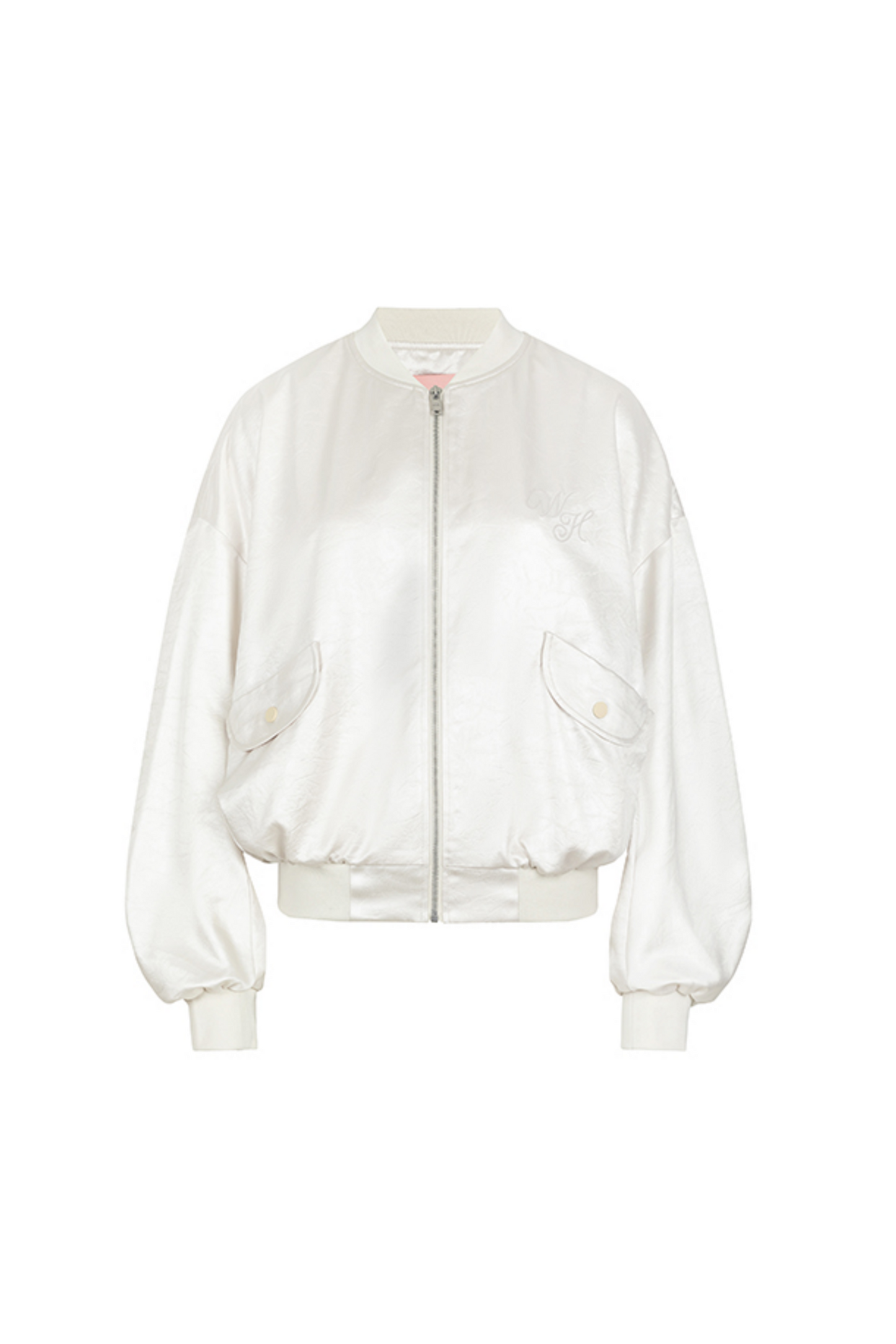 Loose Satin Baseball Style Jacket