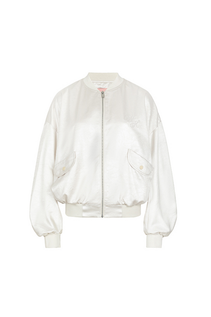 Loose Satin Baseball Style Jacket