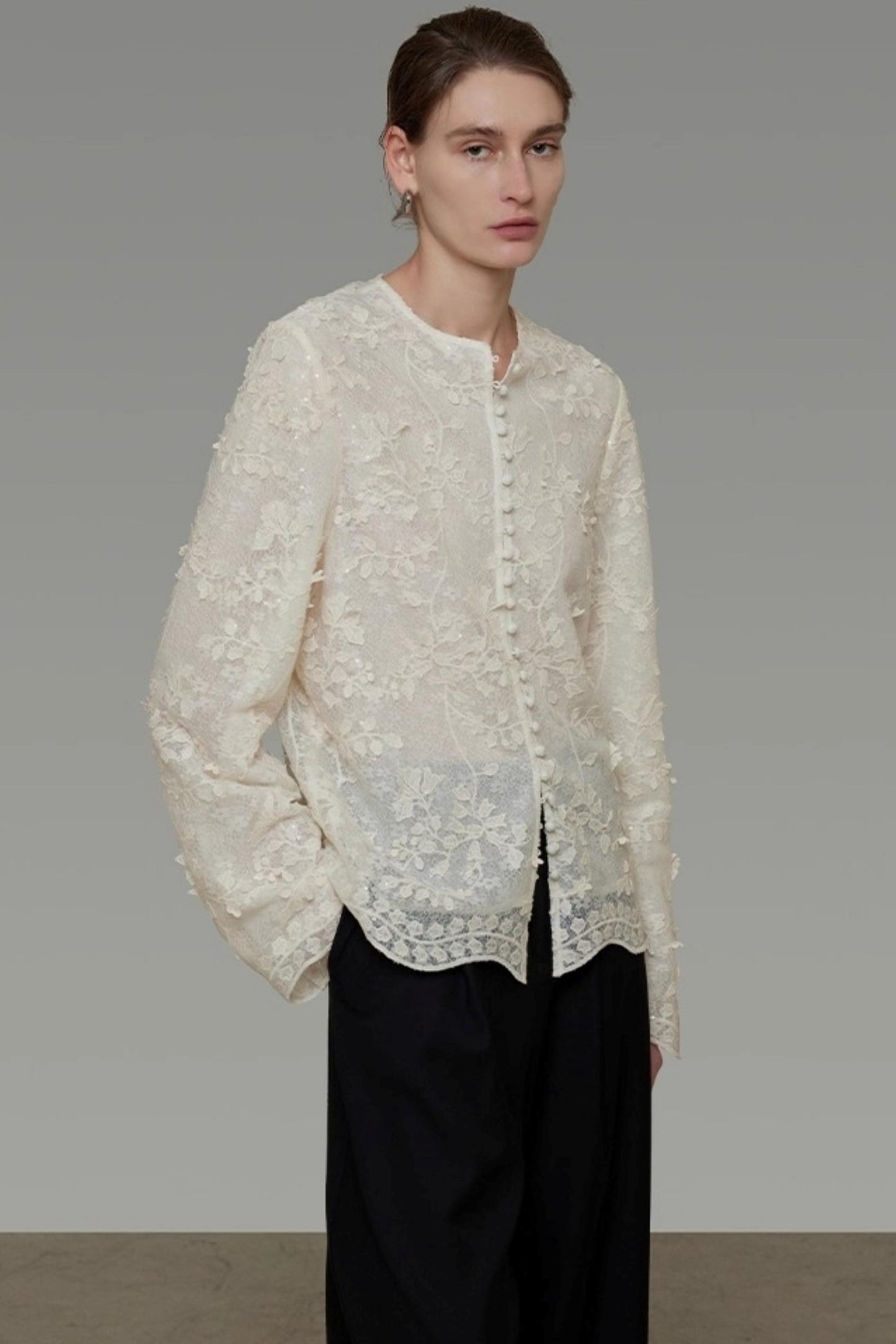 Three-Dimensional Jacquard Slimming Shirt