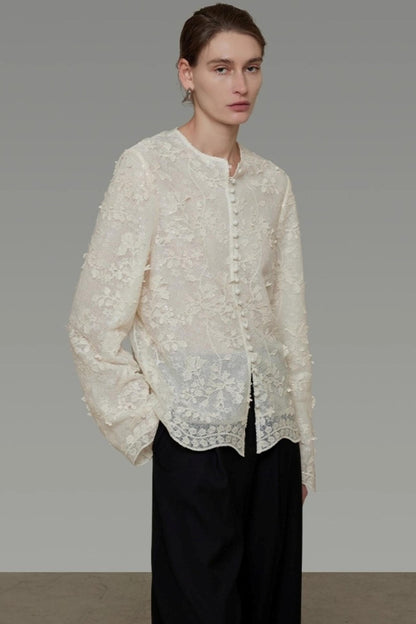 Three-Dimensional Jacquard Slimming Shirt