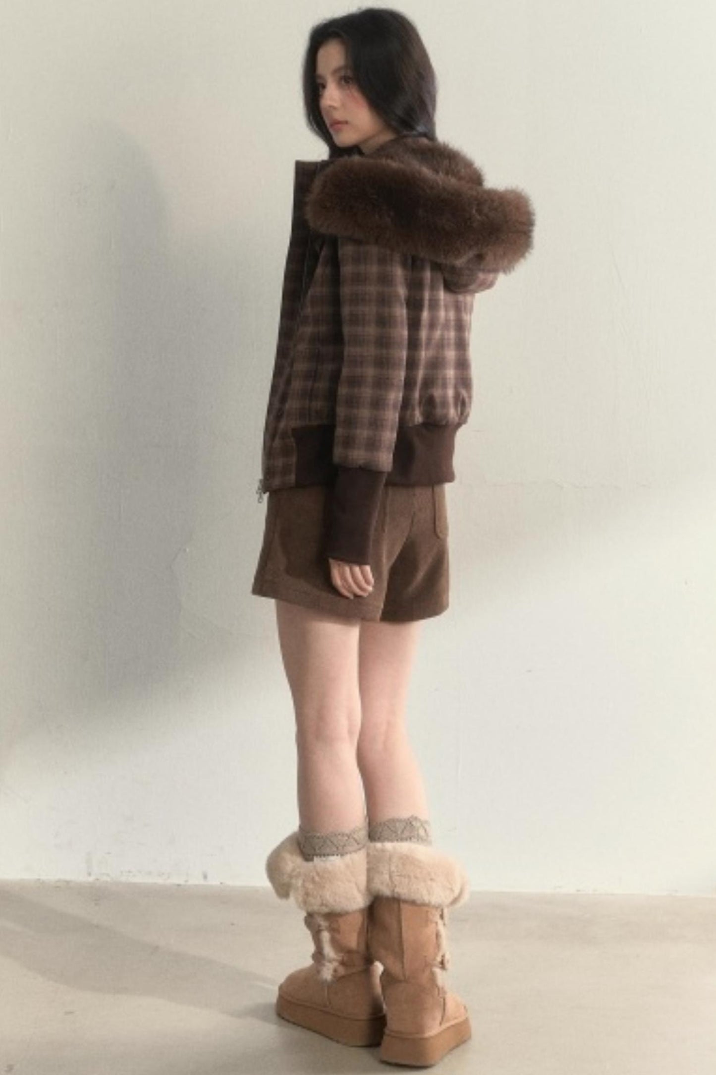 Vintage Fur Collar Fleece Jacket