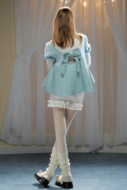 Tweed Bow-Detail Two-Piece Set