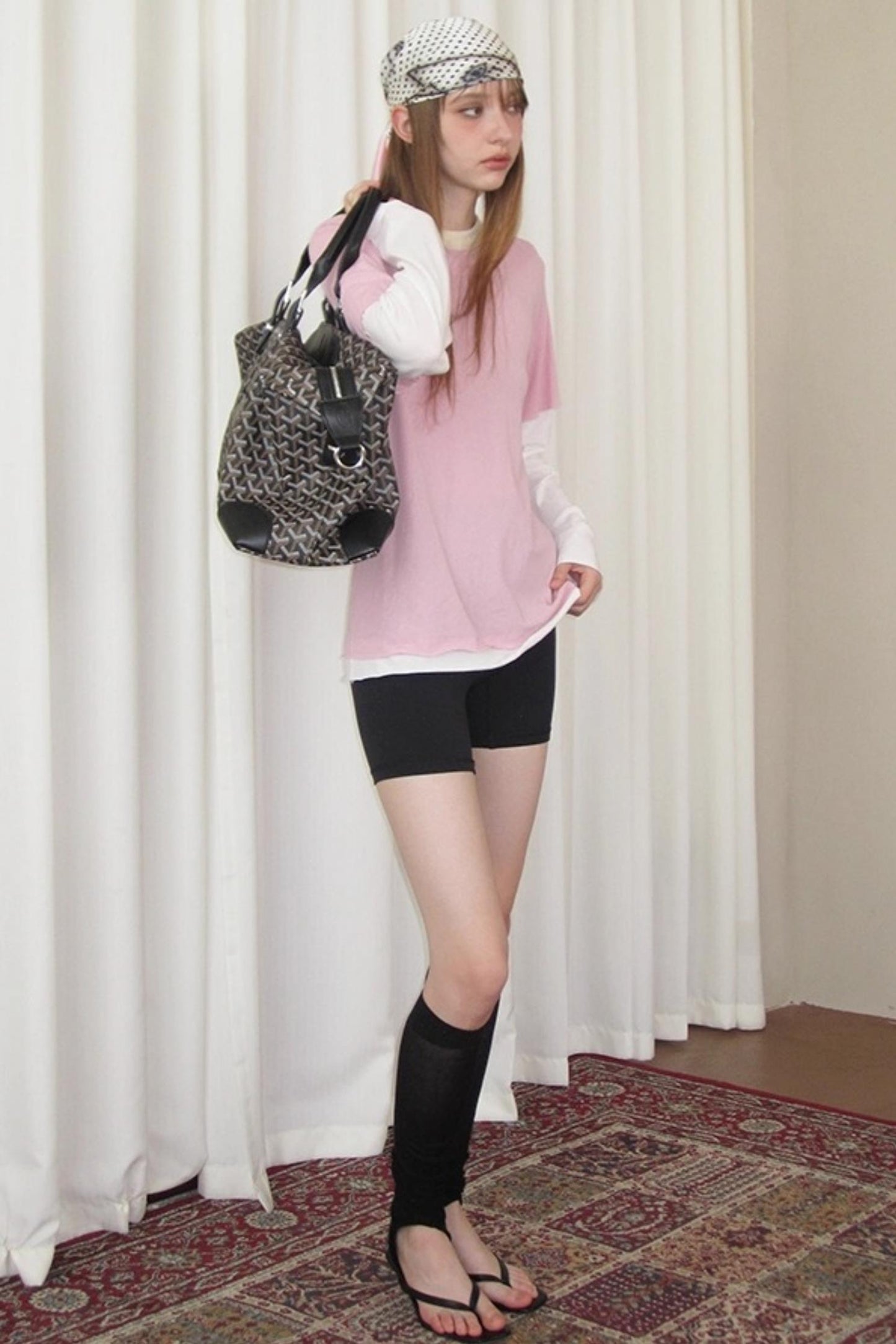 Fake Two-Piece Contrast Long Sleeve T-shirt