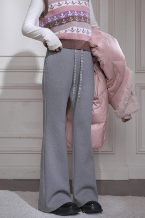 Wool Silk Flared Pants