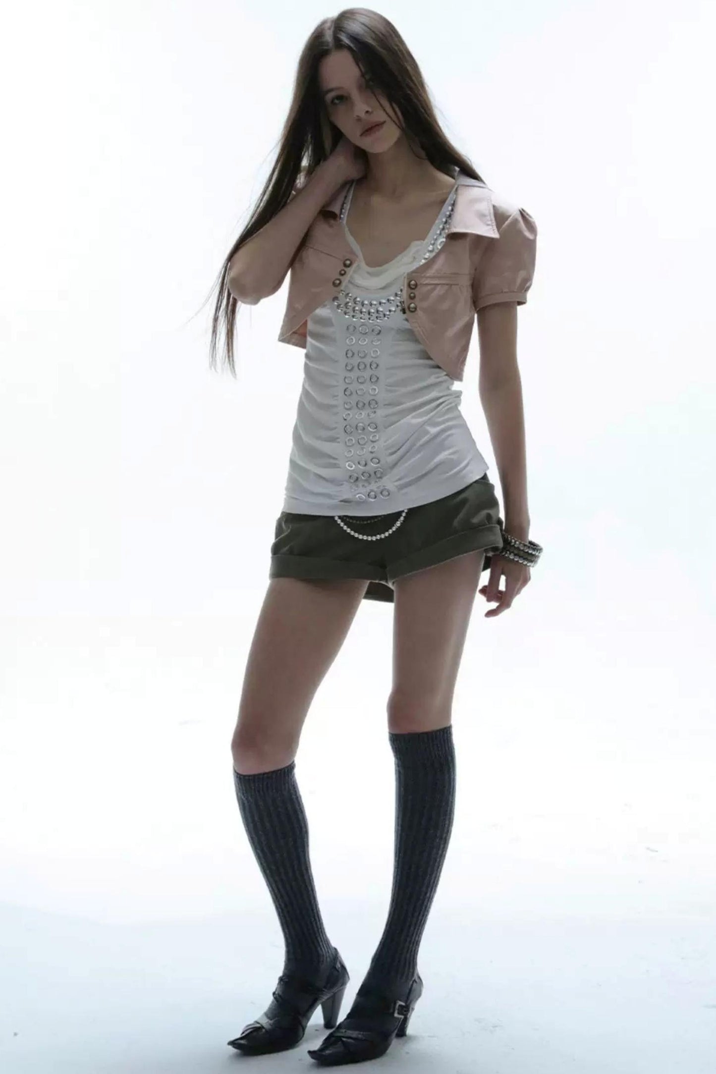 Retro Low-Rise Mini Anzugshorts