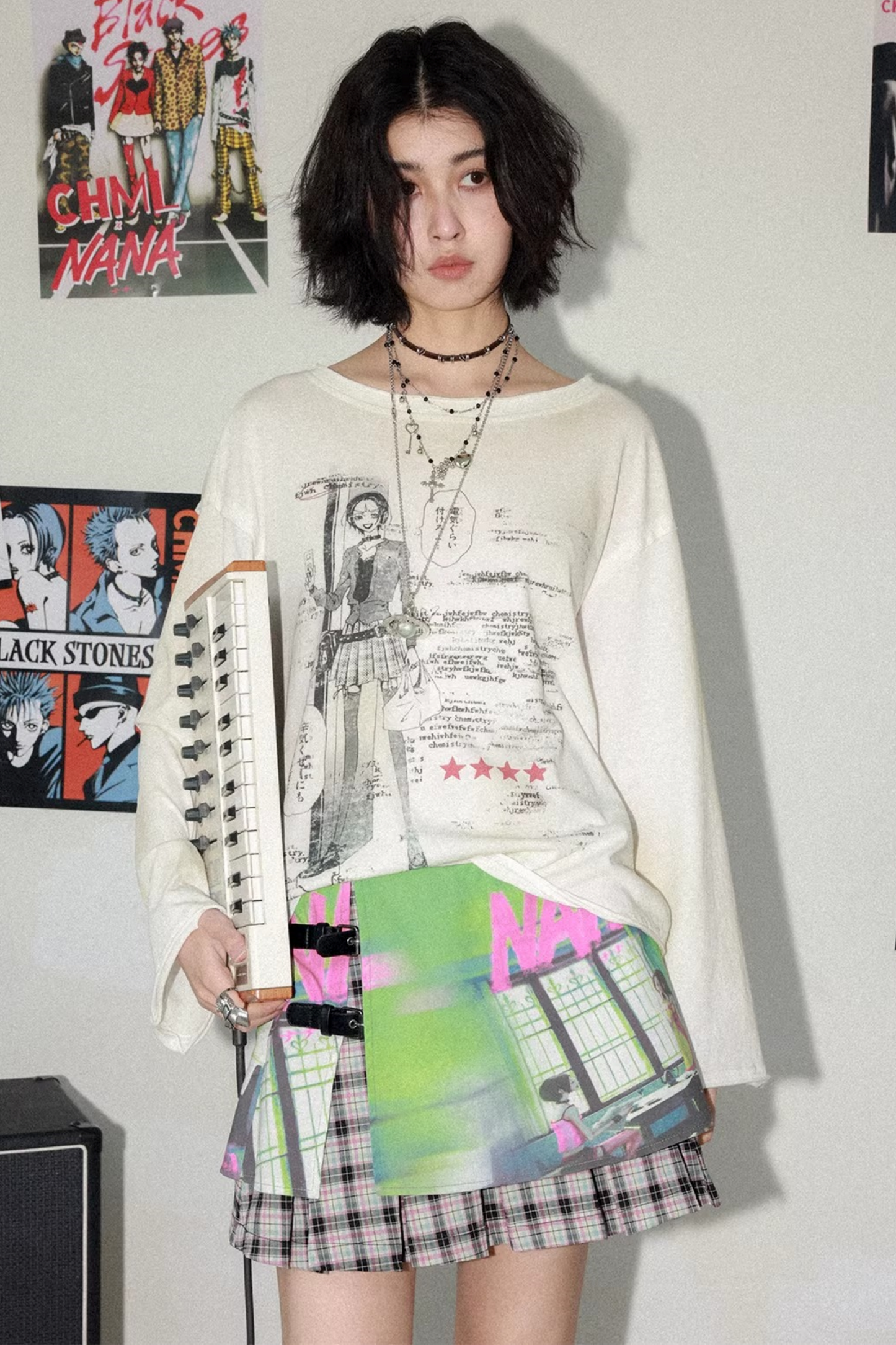 Vintage Distressed Printed Top