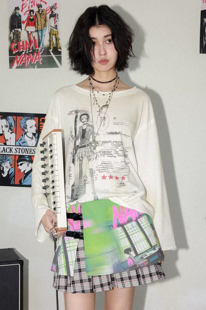 Vintage Distressed Printed Top