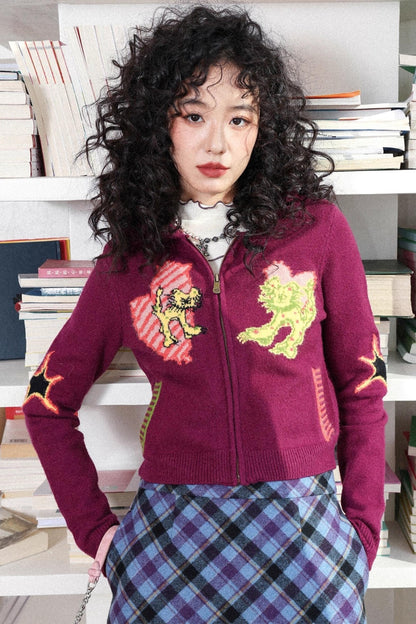 캐주얼 후드 리브 가디건