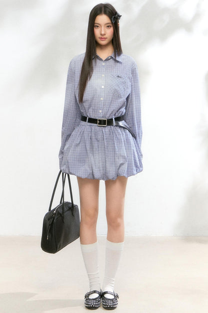 Vintage Plaid Shirt Dress