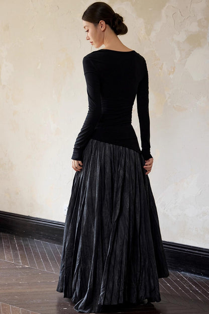 Black Square Basic Pullover Top