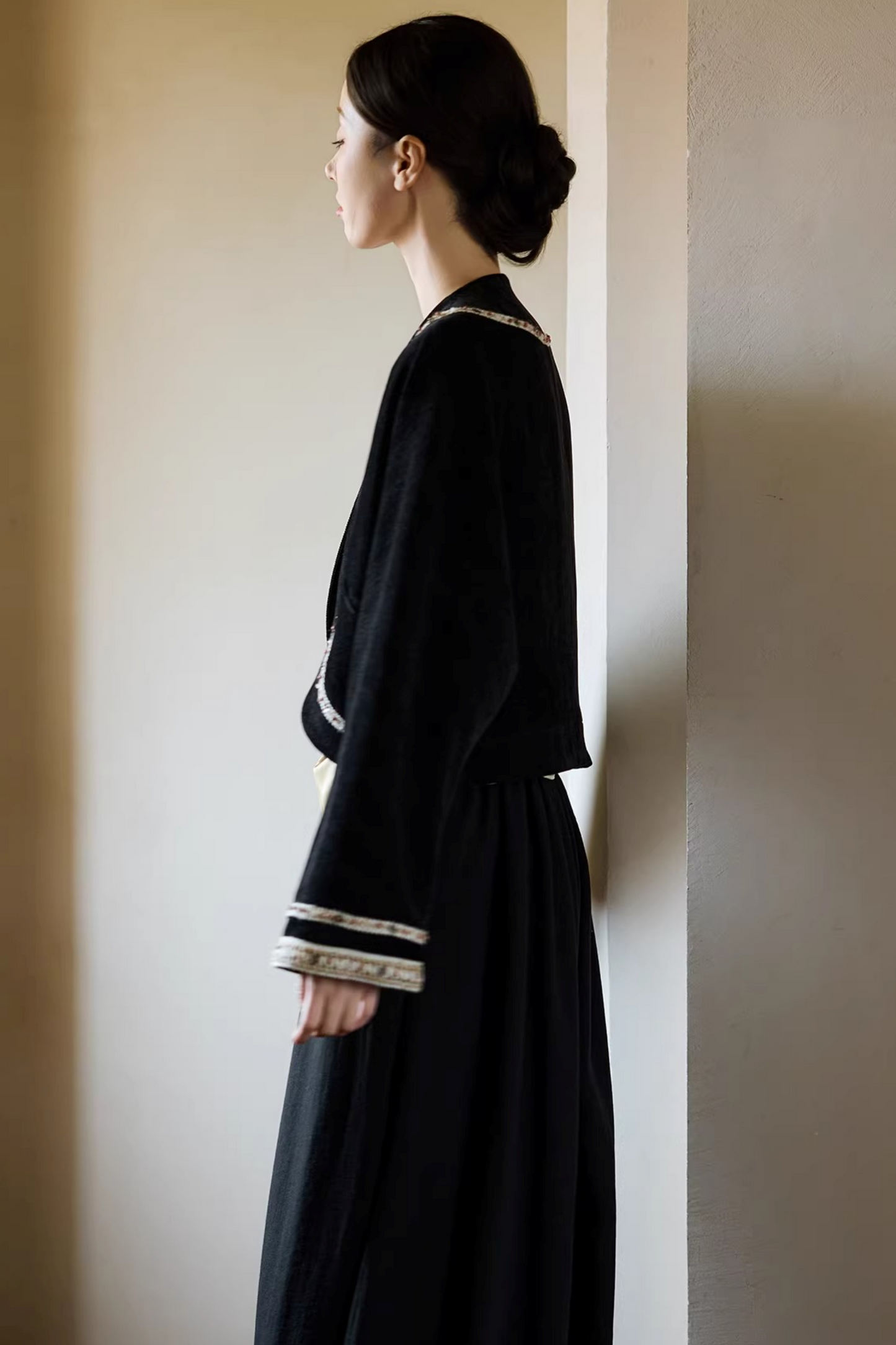 Ethnic Black Cocoon Jacket