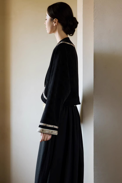 Ethnic Black Cocoon Jacket