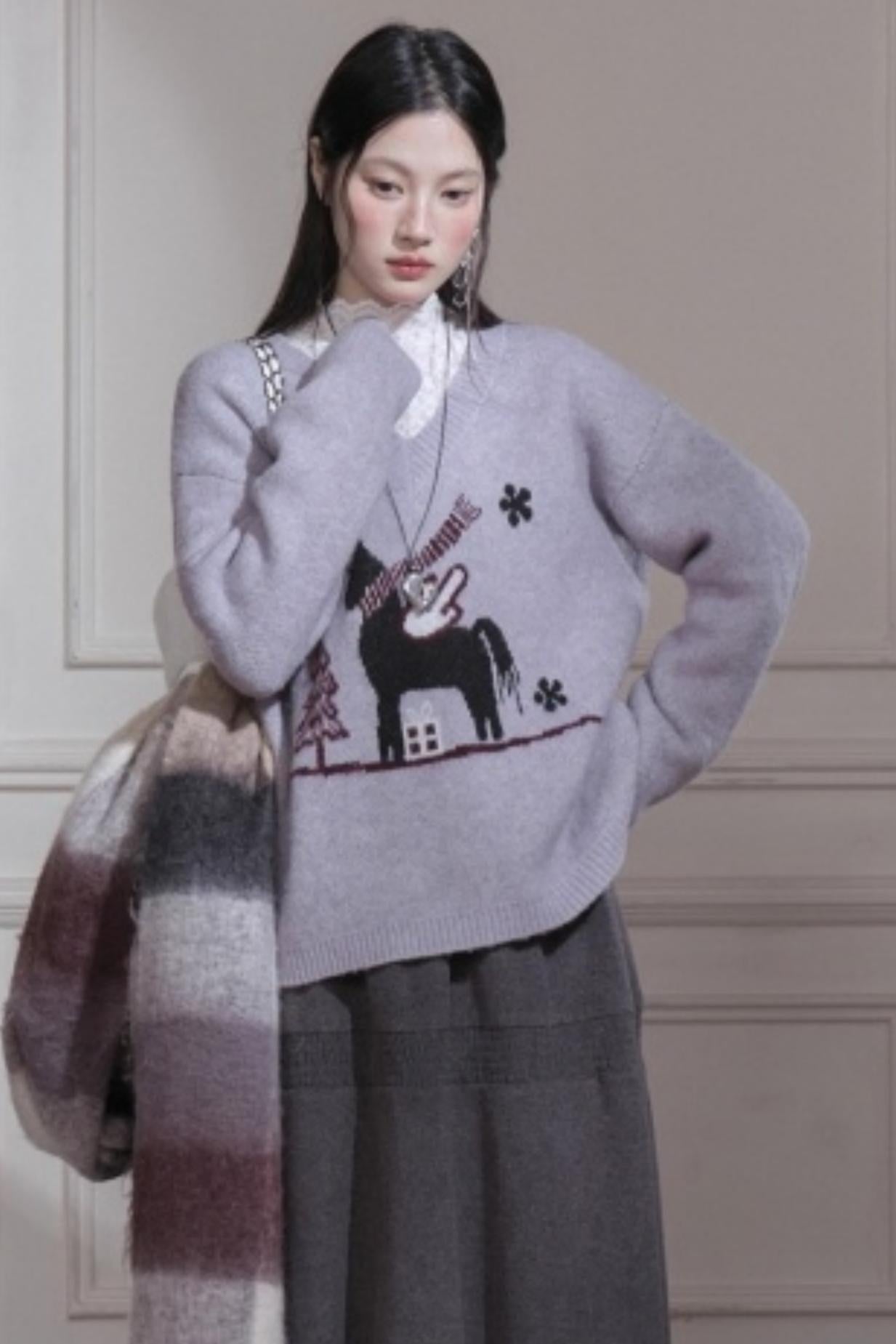 Soft Mist Purple Wool Sweater