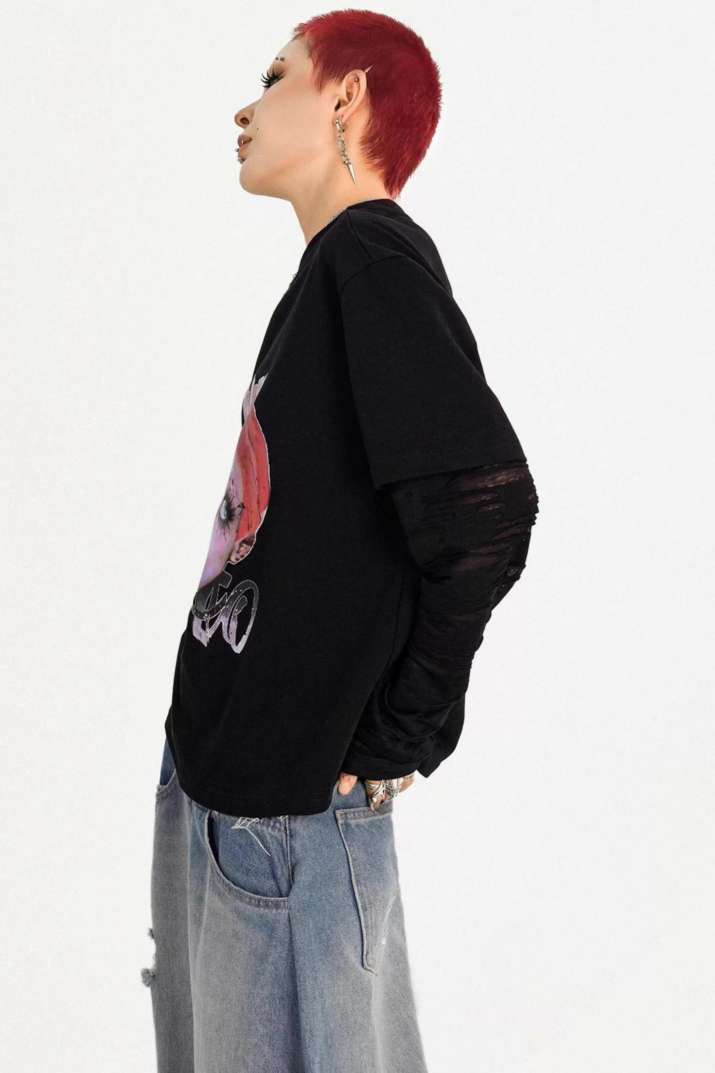 American Hot Girl Cartoon Portrait Sweatshirt