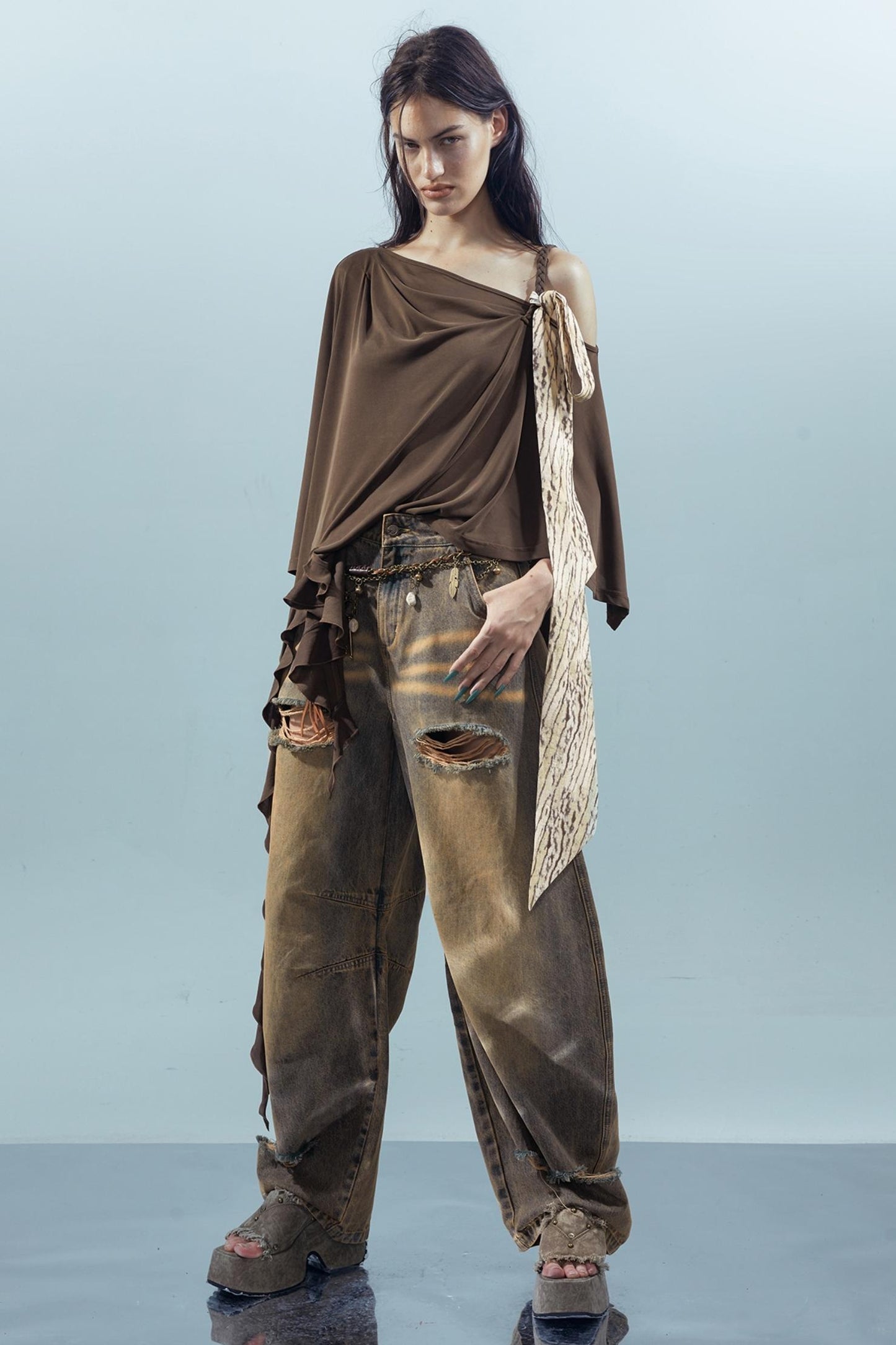 Ruffle Off-Shoulder Tee