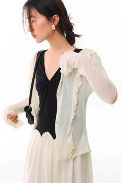 Soft Silhouette Bell Sleeve Knit Cardigan