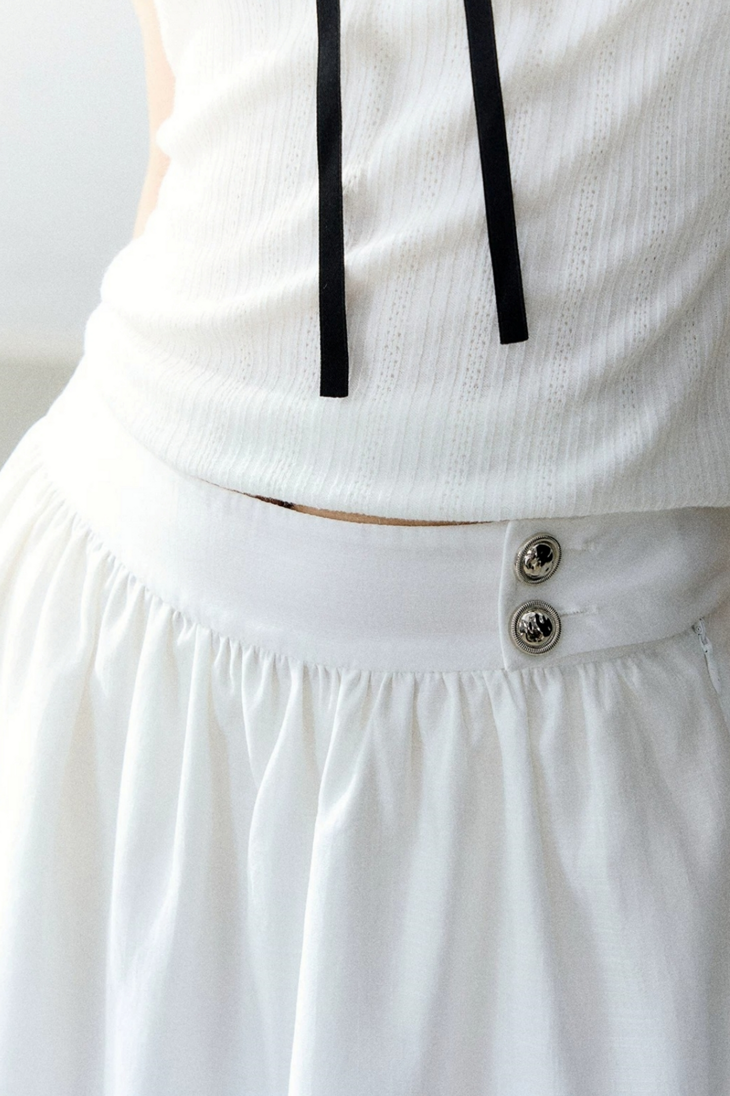 Blue Tencel A-Line Skirt