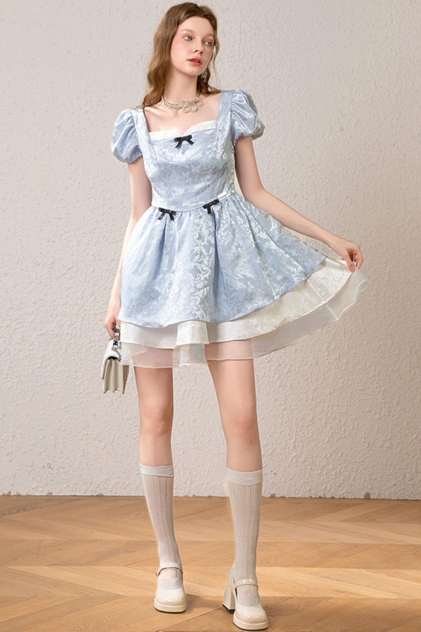 Princess Waist Bubble Sleeve Dress