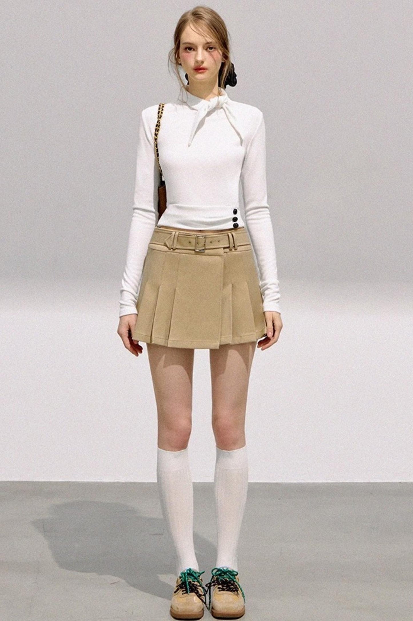 Mint Asymmetrical Button Knitwear