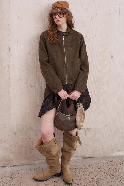 Washed Short Shoulder Jacket