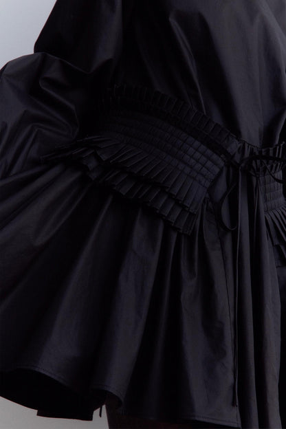 Elegant Black Pleated Doll Dress