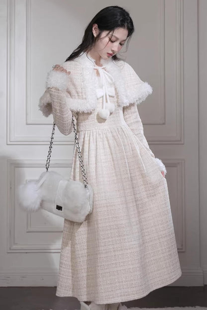 Vanilla Samt Tweed Kleid Set