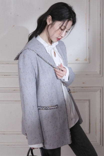 Silhouette Wool Tweed Short Coat