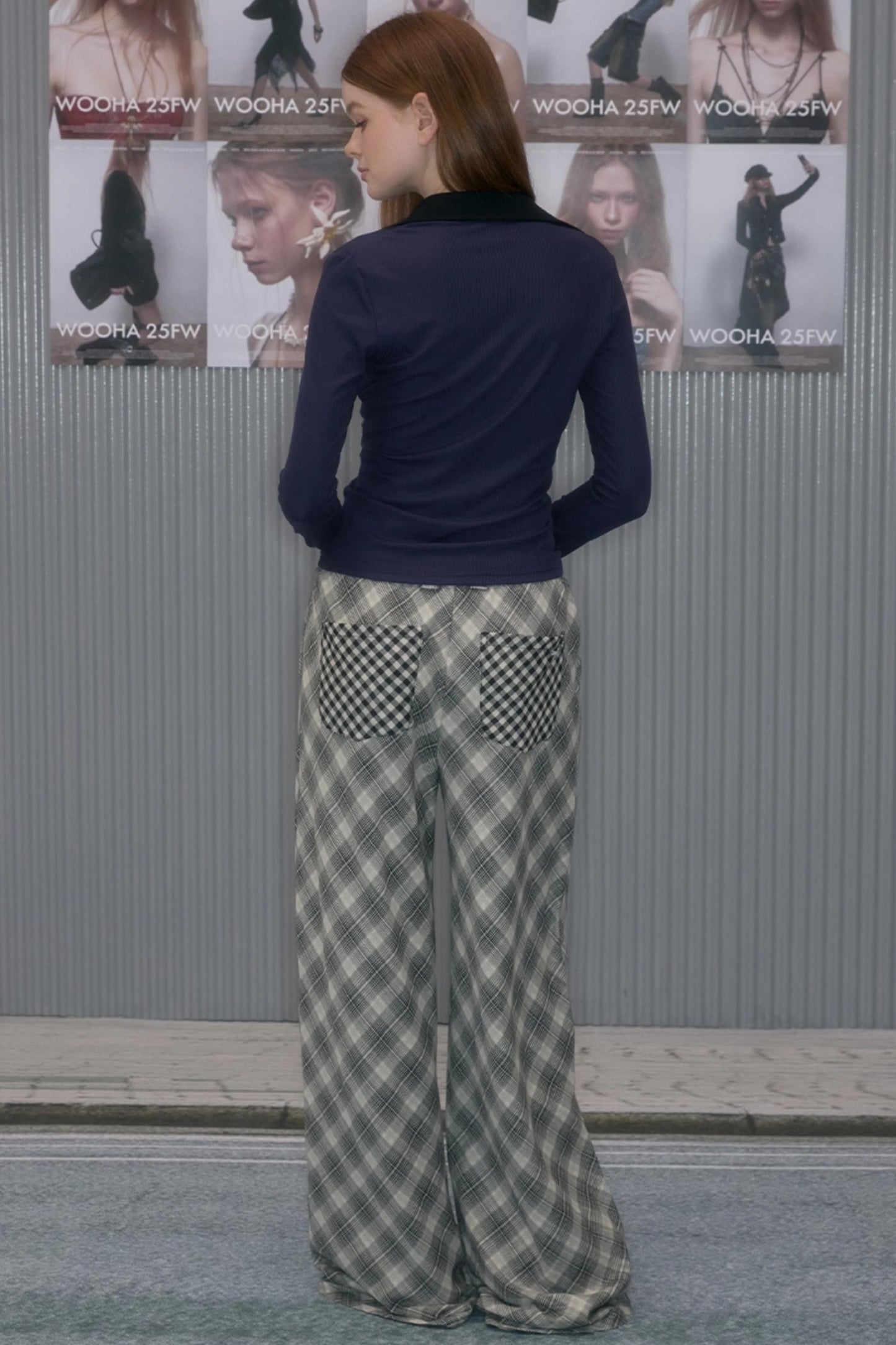 Vintage Plaid Straight Slacks