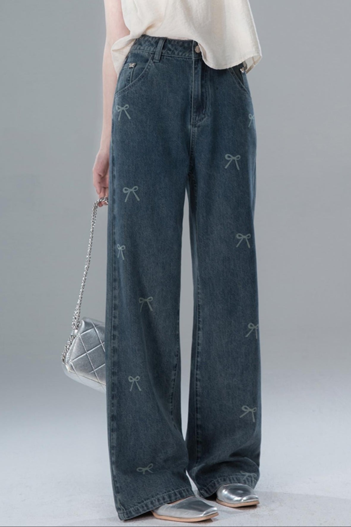 Sea Blue Bow Tie Jeans