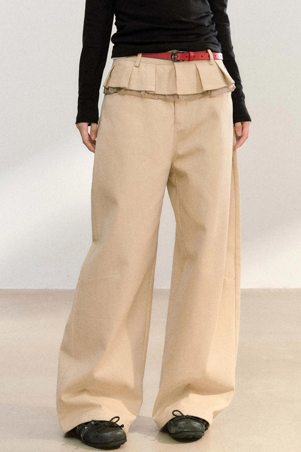 Skirt Curtain High-Waisted Loose Pants