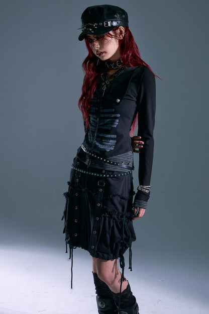 Raw Edge Puffy Bud Skirt