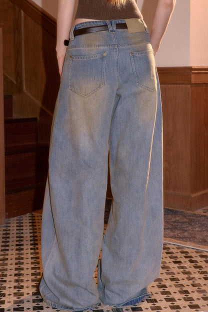 Vintage Smeared Denim Pants