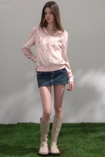 Sweet Printed Hooded Jacket