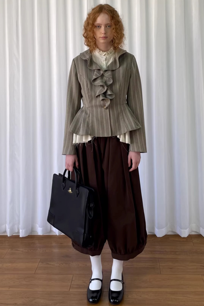 Striped Lace Trim Jacket