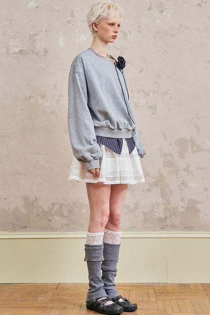 Lässiger Sweatshirt mit langen Ärmeln 