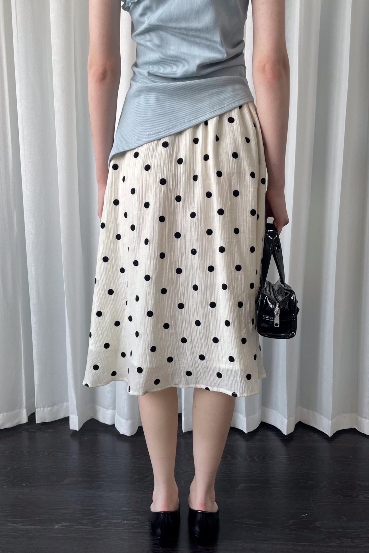 Polka Dot Beige Skirt