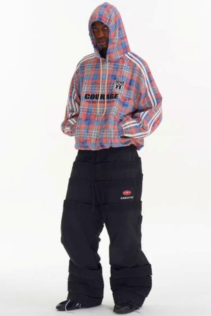 Patchwork-Plaid-Pullover
