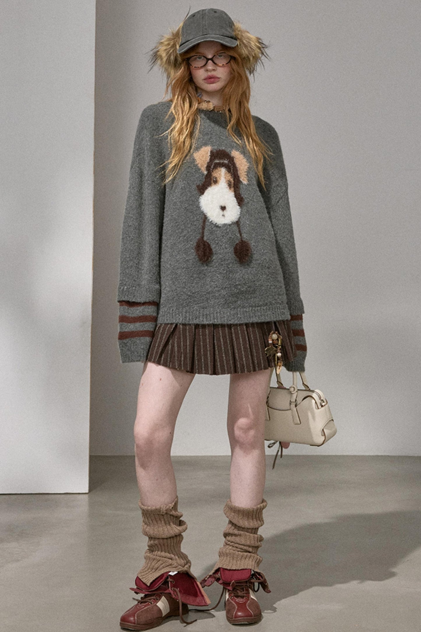 Hat and Puppy Knitted Top