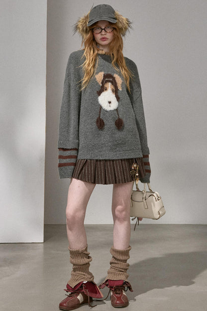 Hat and Puppy Knitted Top