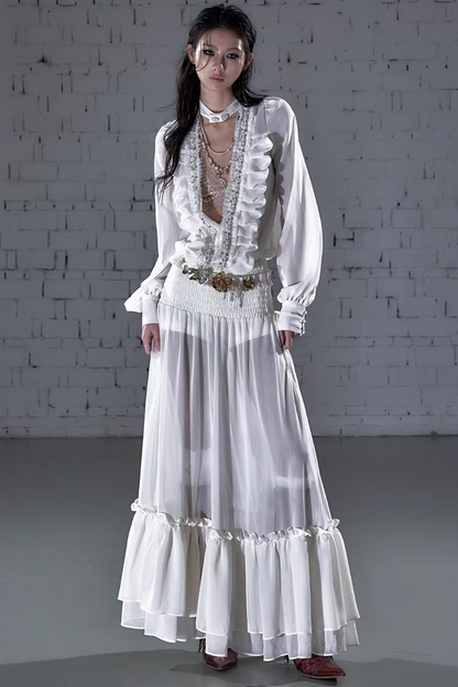 Modernes Palast-Chiffonkleid