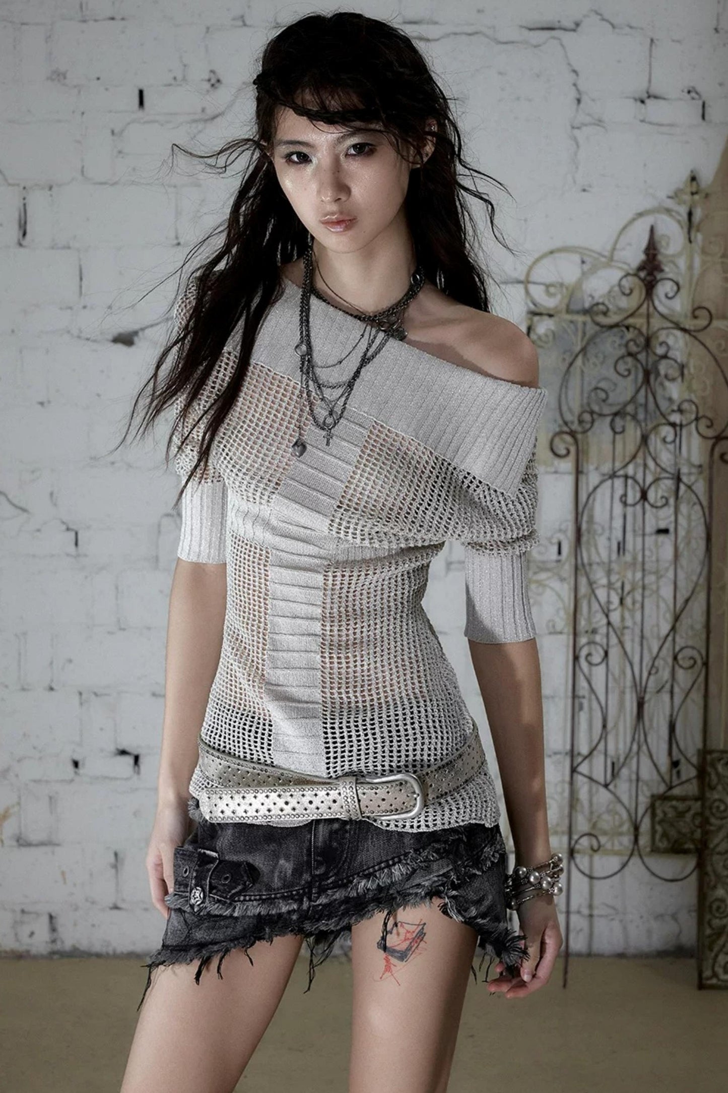 Hollow Star Knit Top