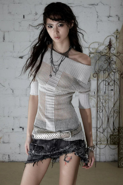 Hollow Star Knit Top