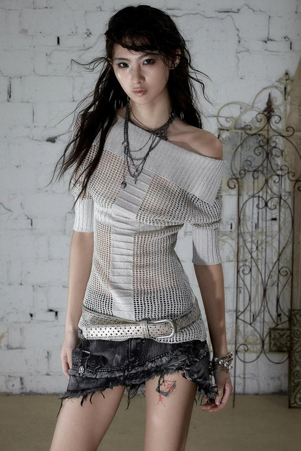 Hollow Star Knit Top