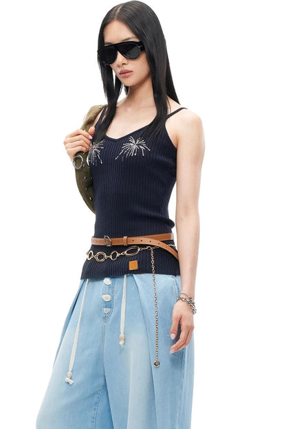 Sequin Beaded V-Neck Camisole
