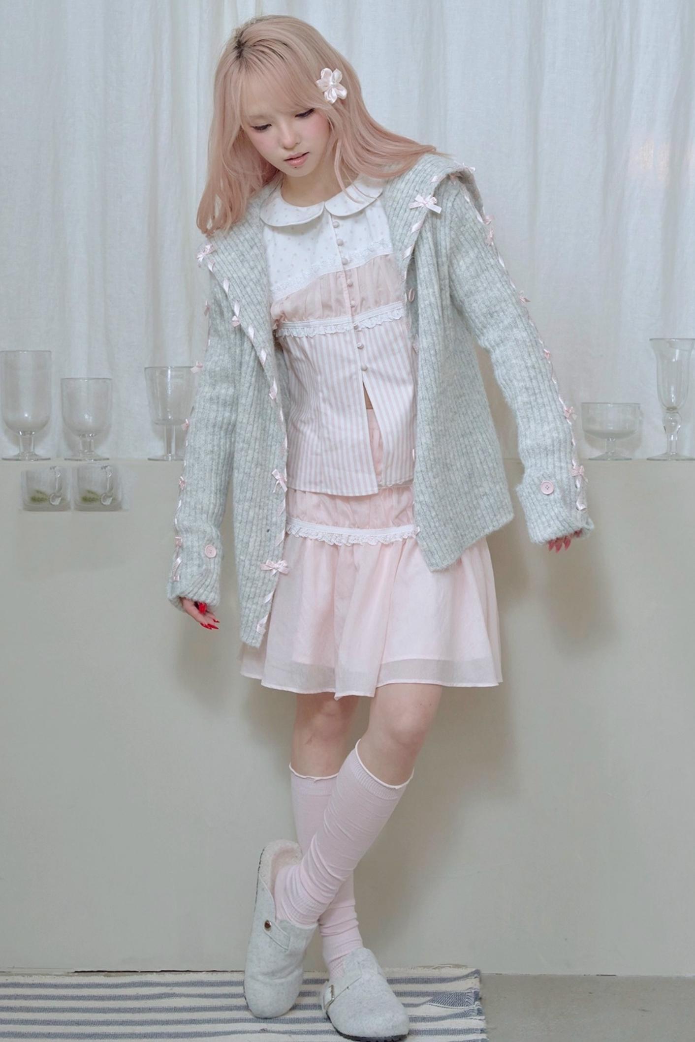 Light Gray Knit Cardigan